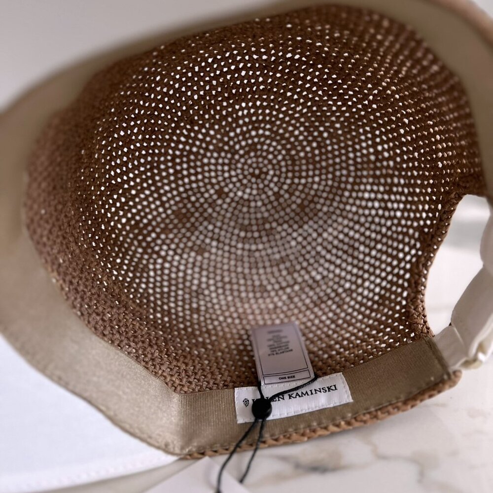 NWT - Helen Kaminski Vivette Raffia Cap - Nougat w/ Off white🤍🧢 - Picture 9 of 9